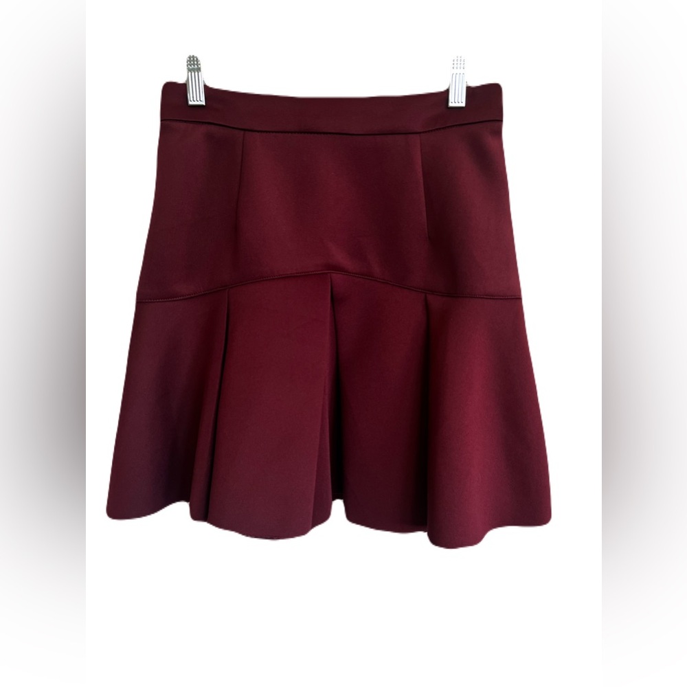 🍷 EUC SHINESTAR Burgundy Scuba-Knit Mini Skirt | Size Medium